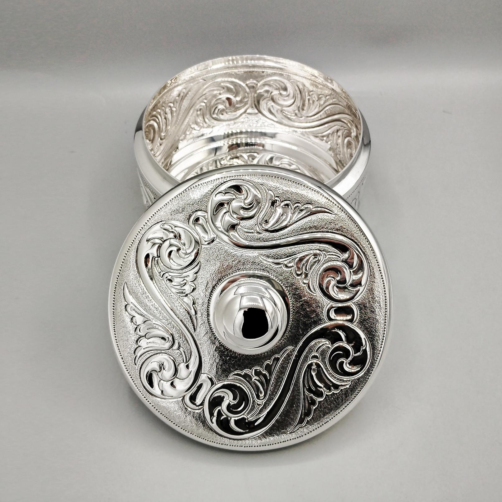 Sterling Silver Baroque style biscuit box For Sale 7