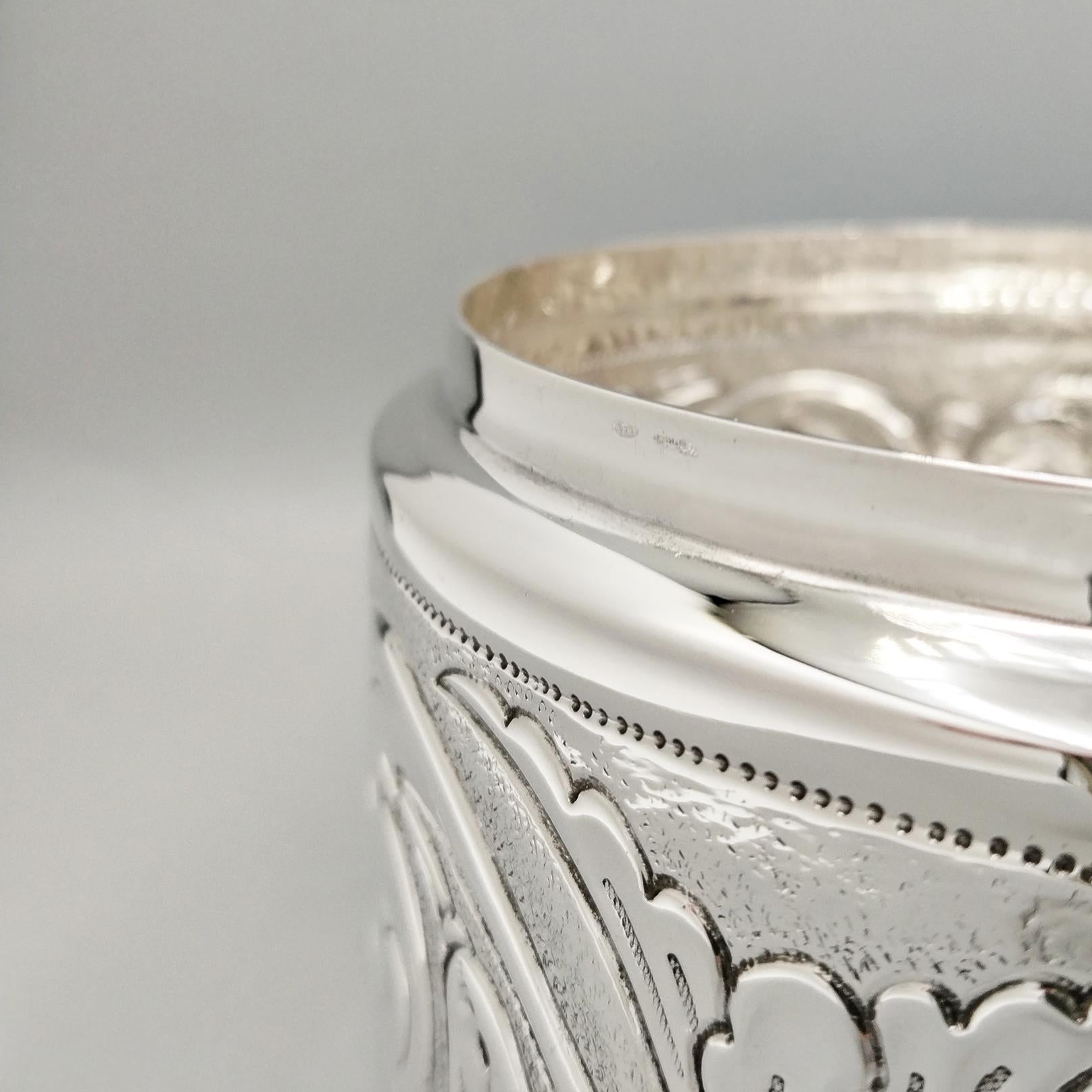 Sterling Silver Baroque style biscuit box For Sale 9