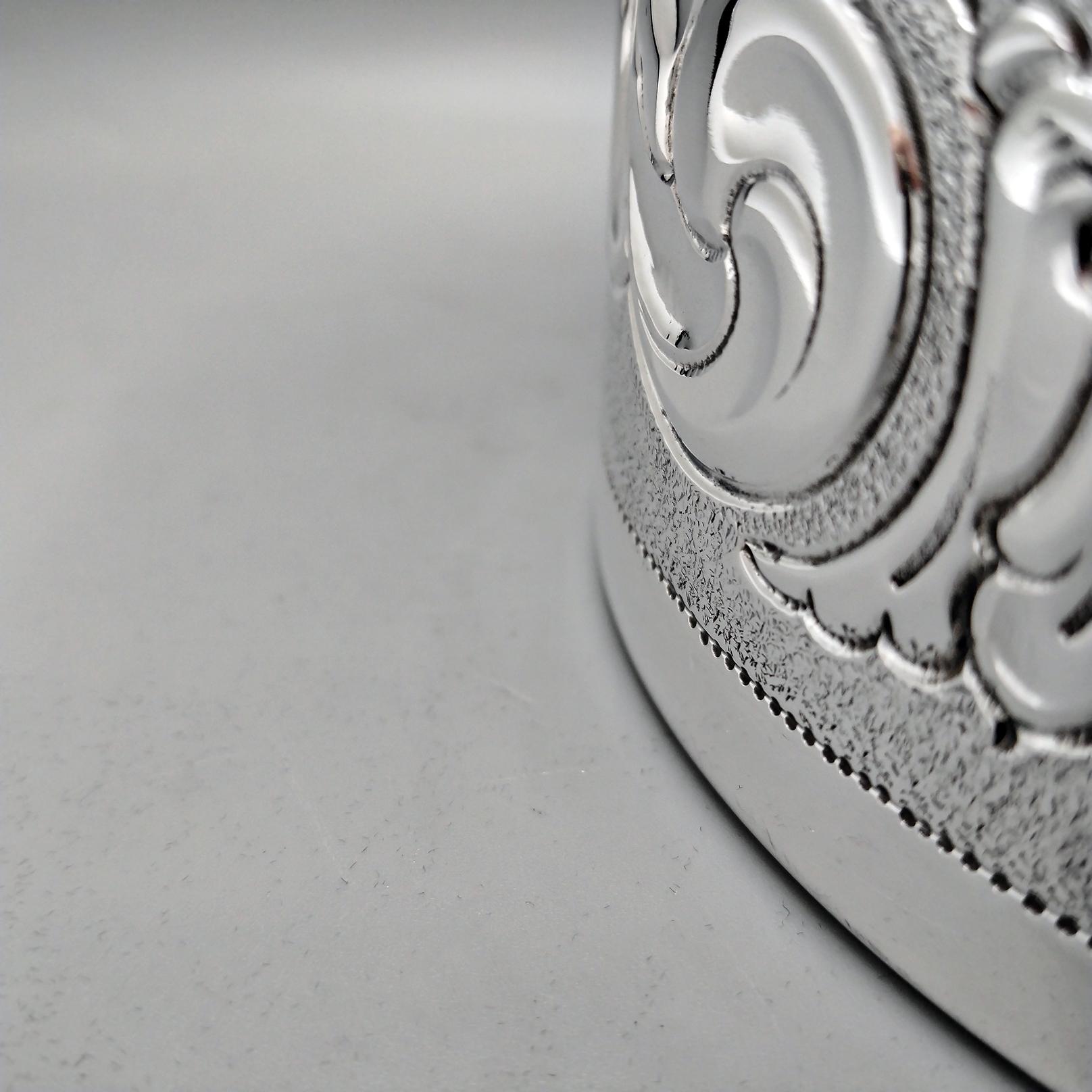 Sterling Silver Baroque style biscuit box For Sale 3