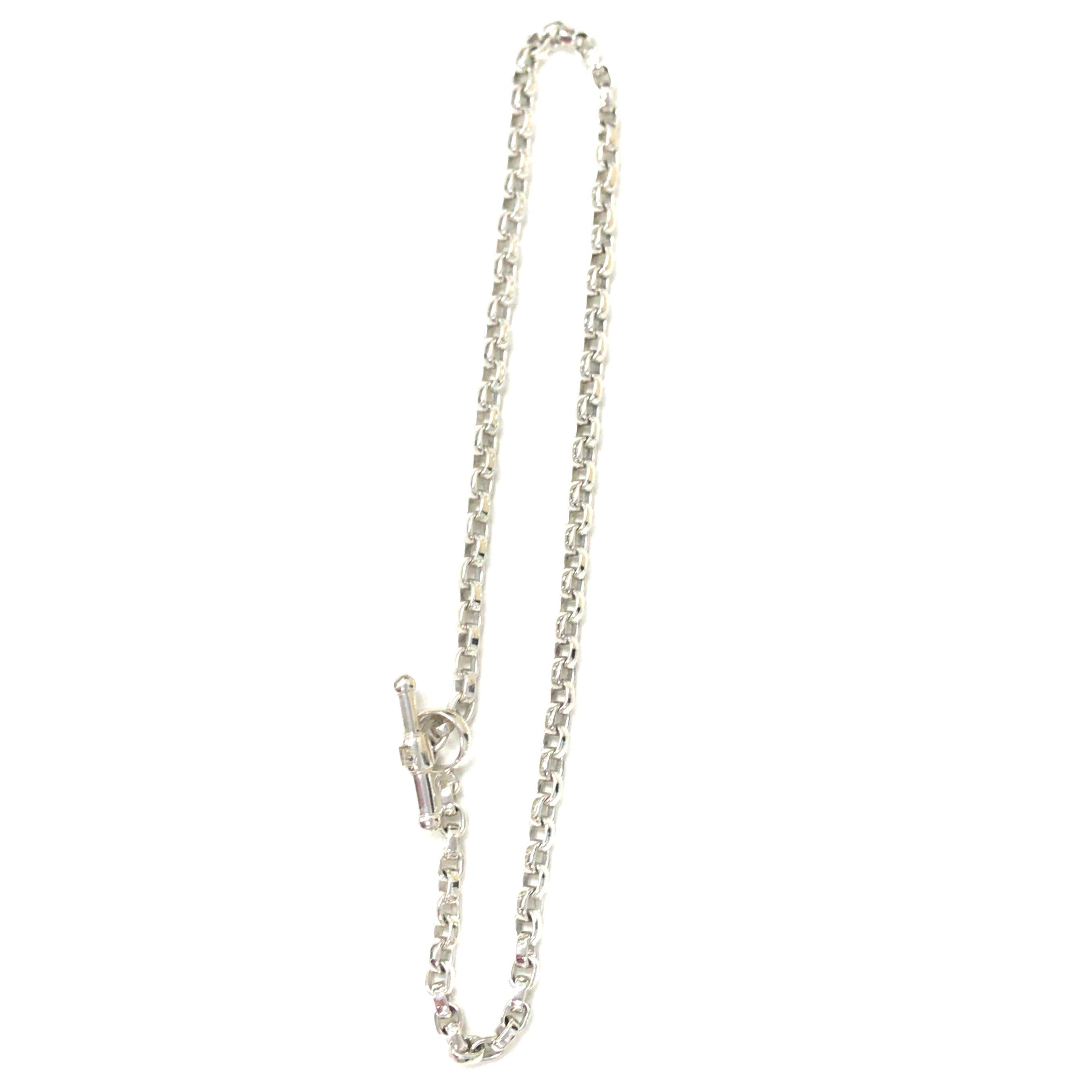 Barry Kieselstein-Cord Toggle Necklace in Sterling Silver.  The Necklace measures 18 inch in length and 1/4 in width.  48 grams.  Stamped 