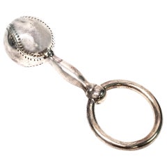 Sterling Silver Baseball Rattle