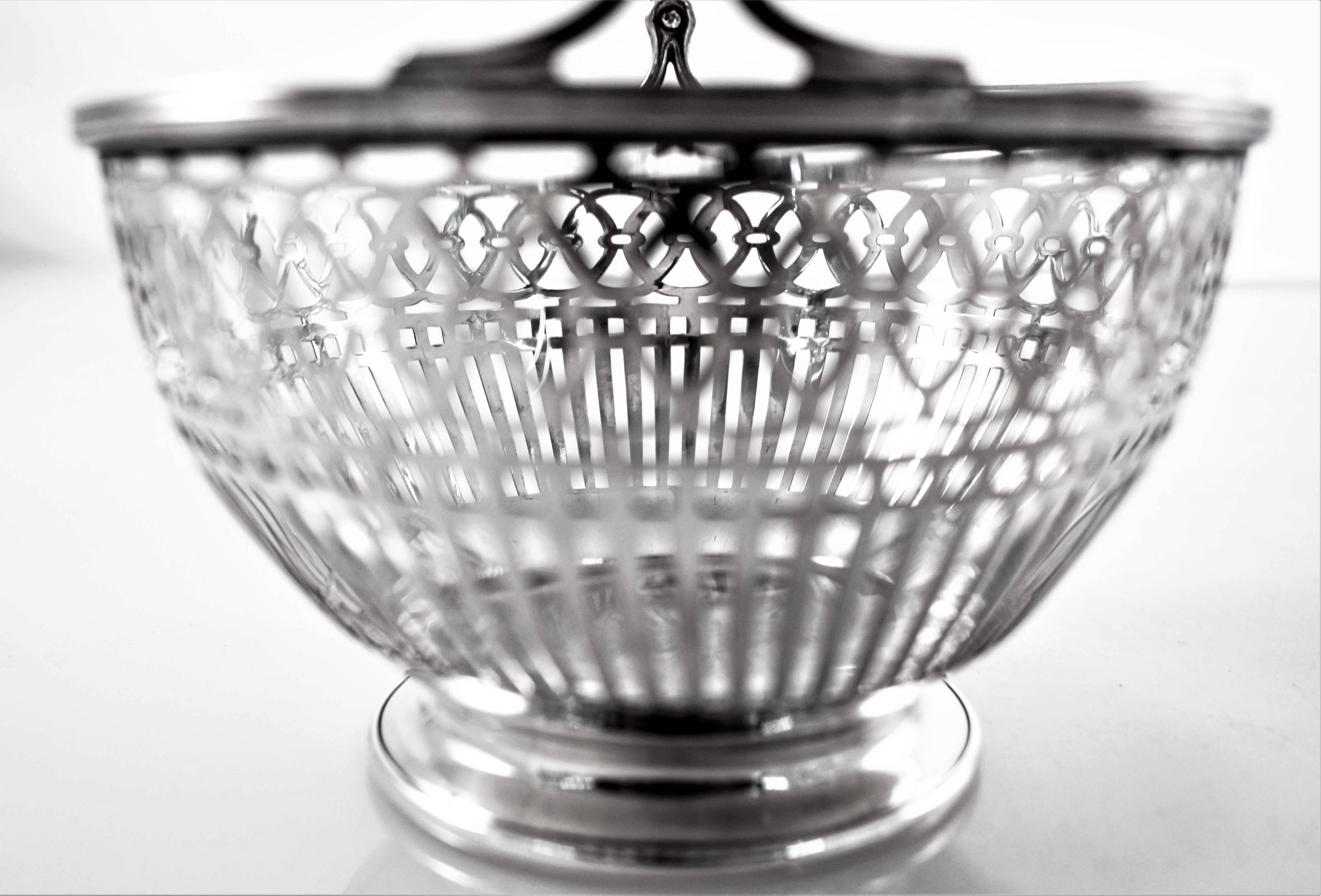 Sterling Silver Basket In Excellent Condition In Brooklyn, NY