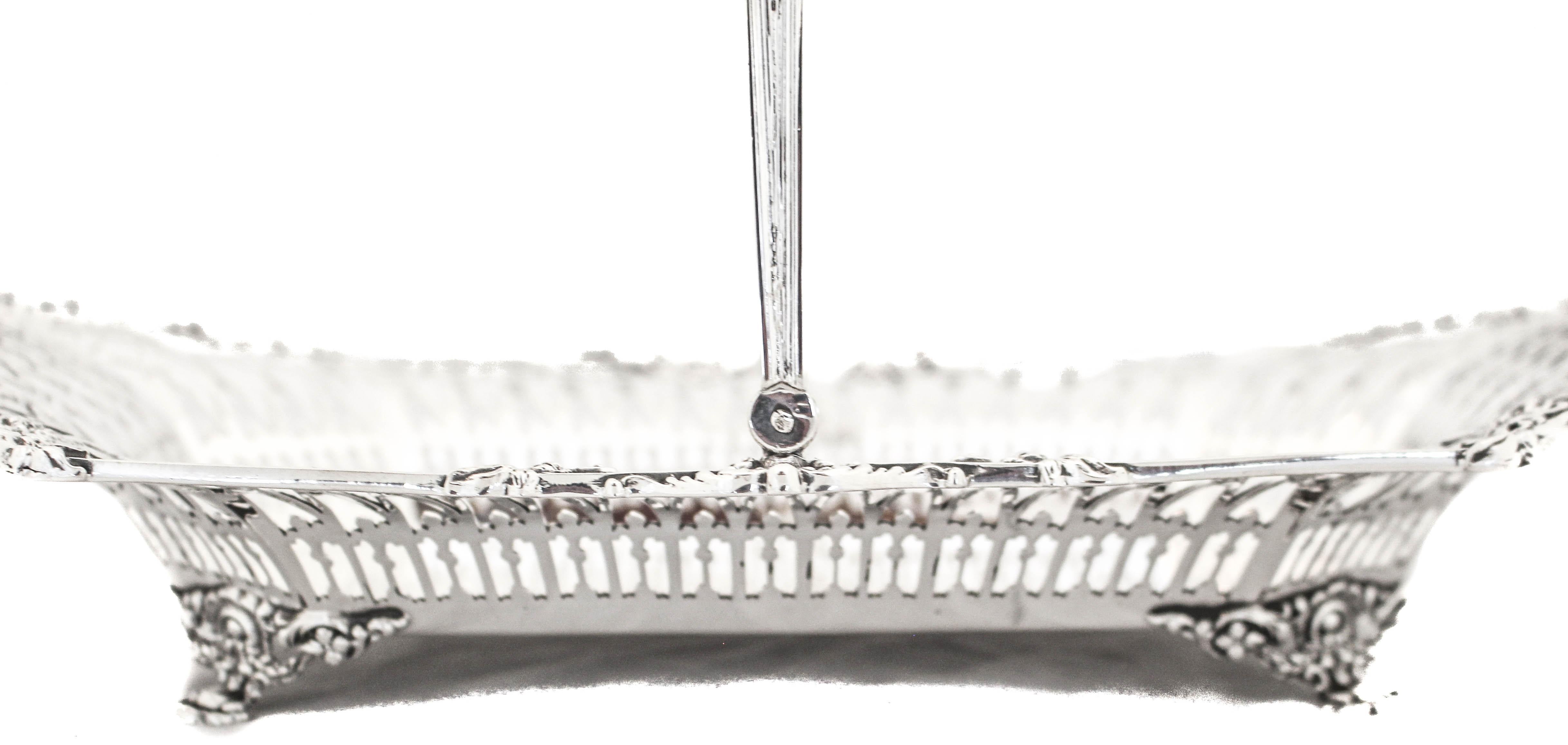 Late 19th Century Sterling Silver Basket
