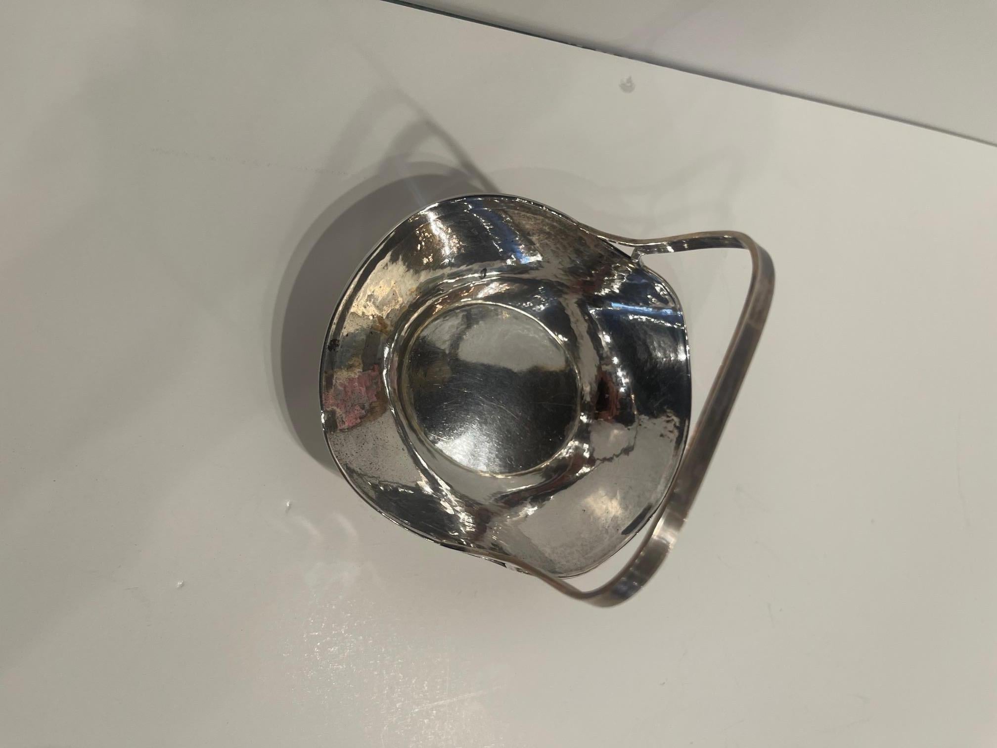 Argento 925 Cestino d'argento con manico, primi anni del XX secolo in vendita