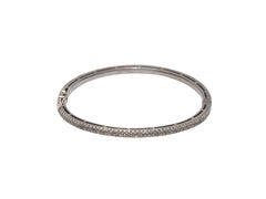Sterling Silver Bavna Pave Diamond Bangle Bracelet