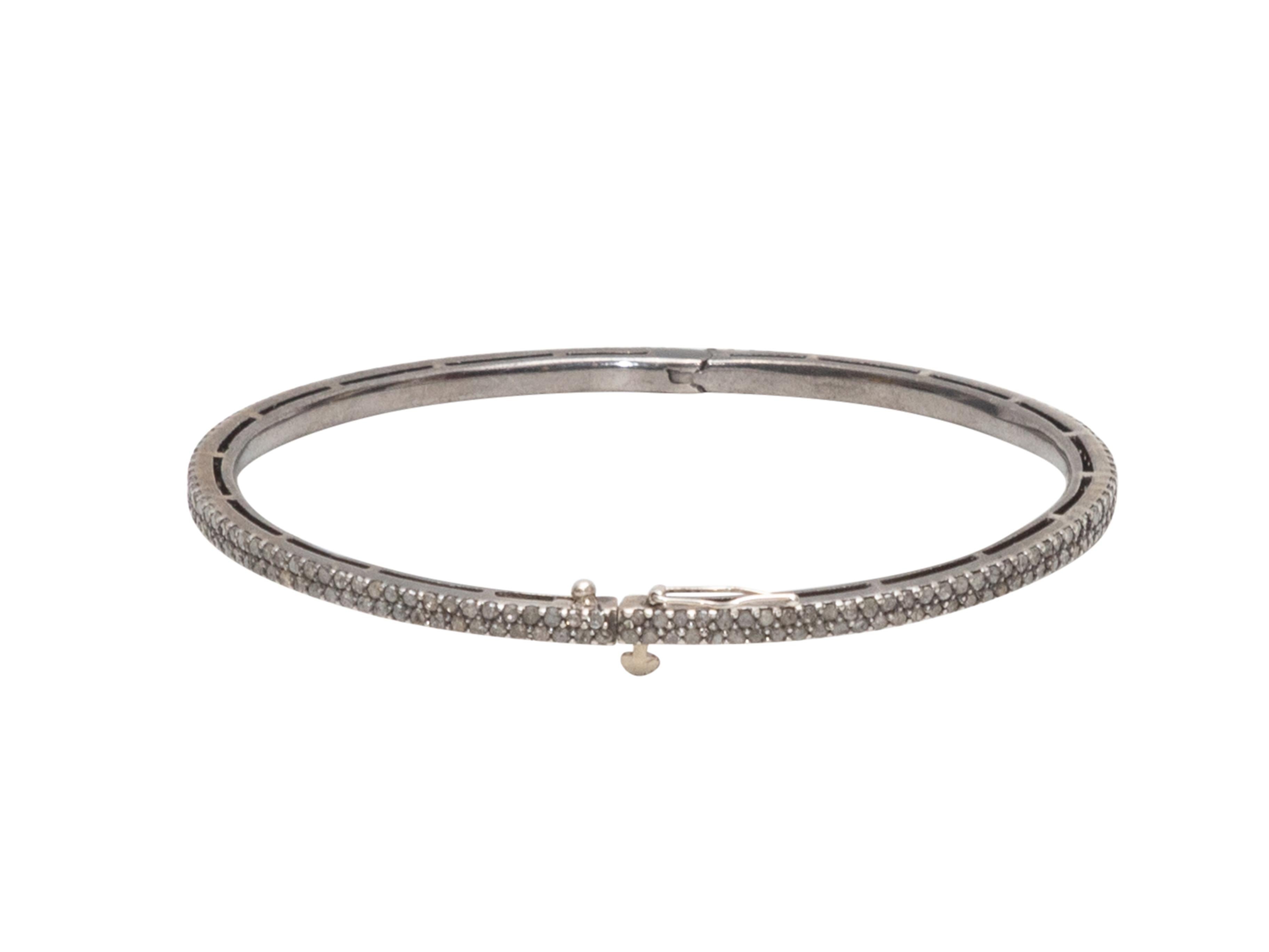 Sterling Silber Bavna Pave Diamant Armreif Armband (Rohschliff) im Angebot