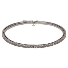 Sterling Silver Bavna Pave Diamond Bangle Bracelet