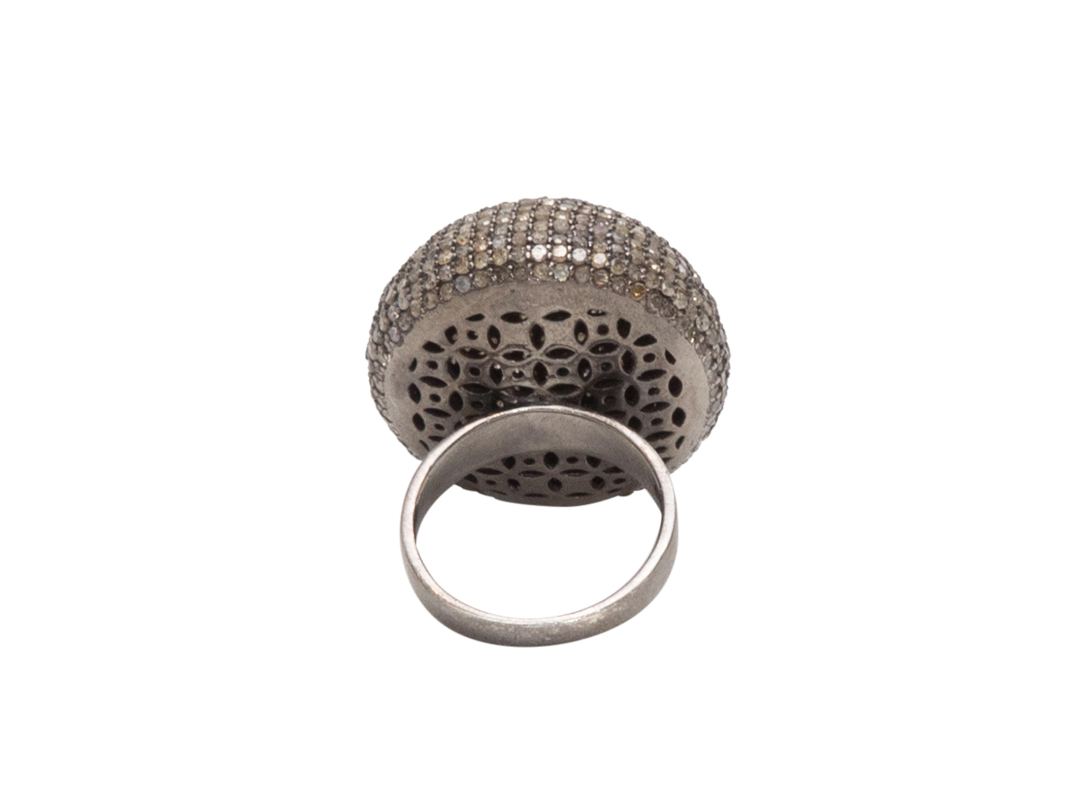 Sterling Silber Bavna Pave Diamant Cocktail Ring Größe US 7 im Zustand „Gut“ im Angebot in New York, NY