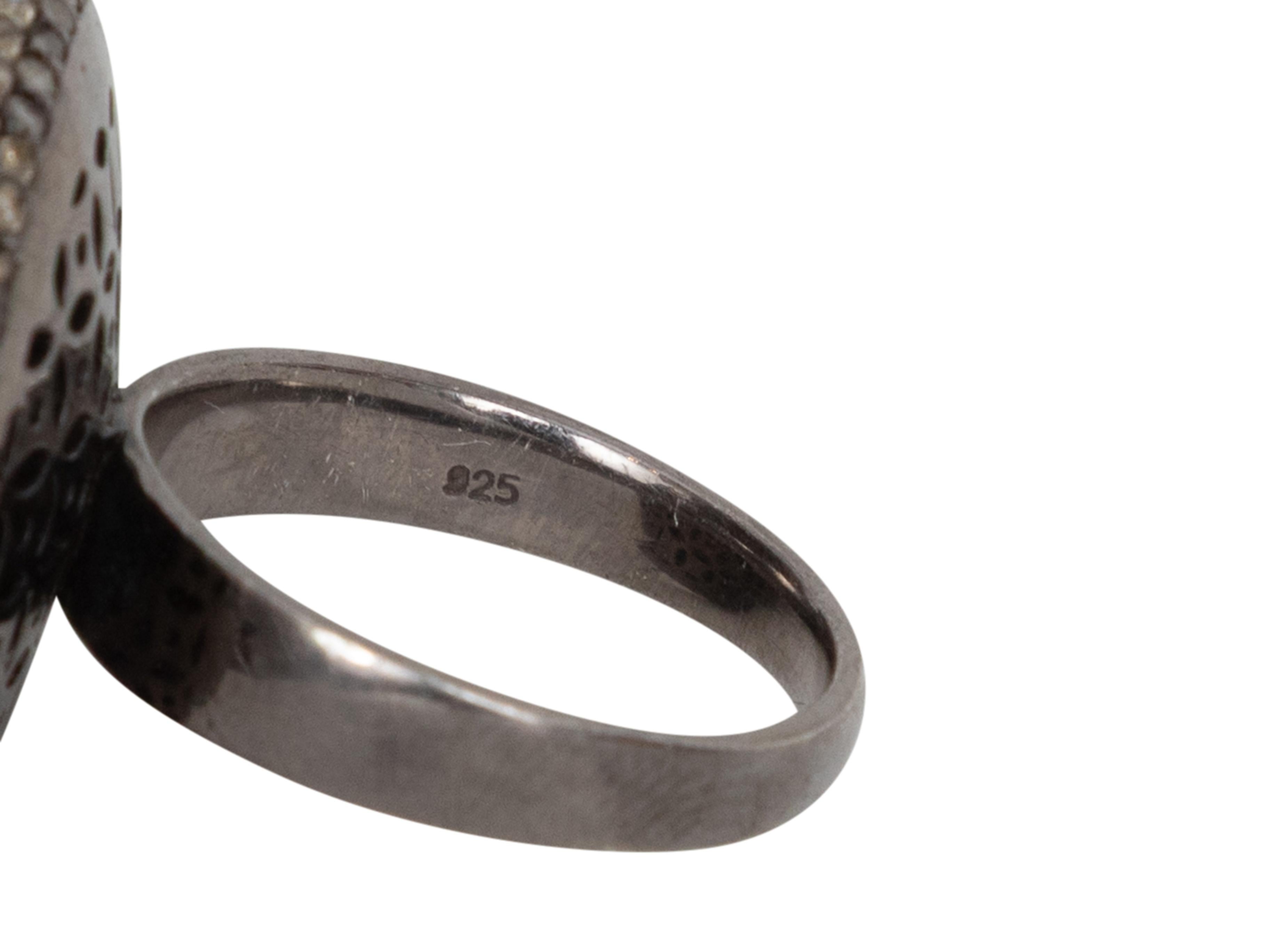 Sterling Silber Bavna Pave Diamant Cocktail Ring Größe US 7 Damen im Angebot