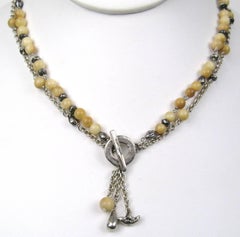 Collana di Susan Cummings con perline in argento, nuova mai indossata, anni '80