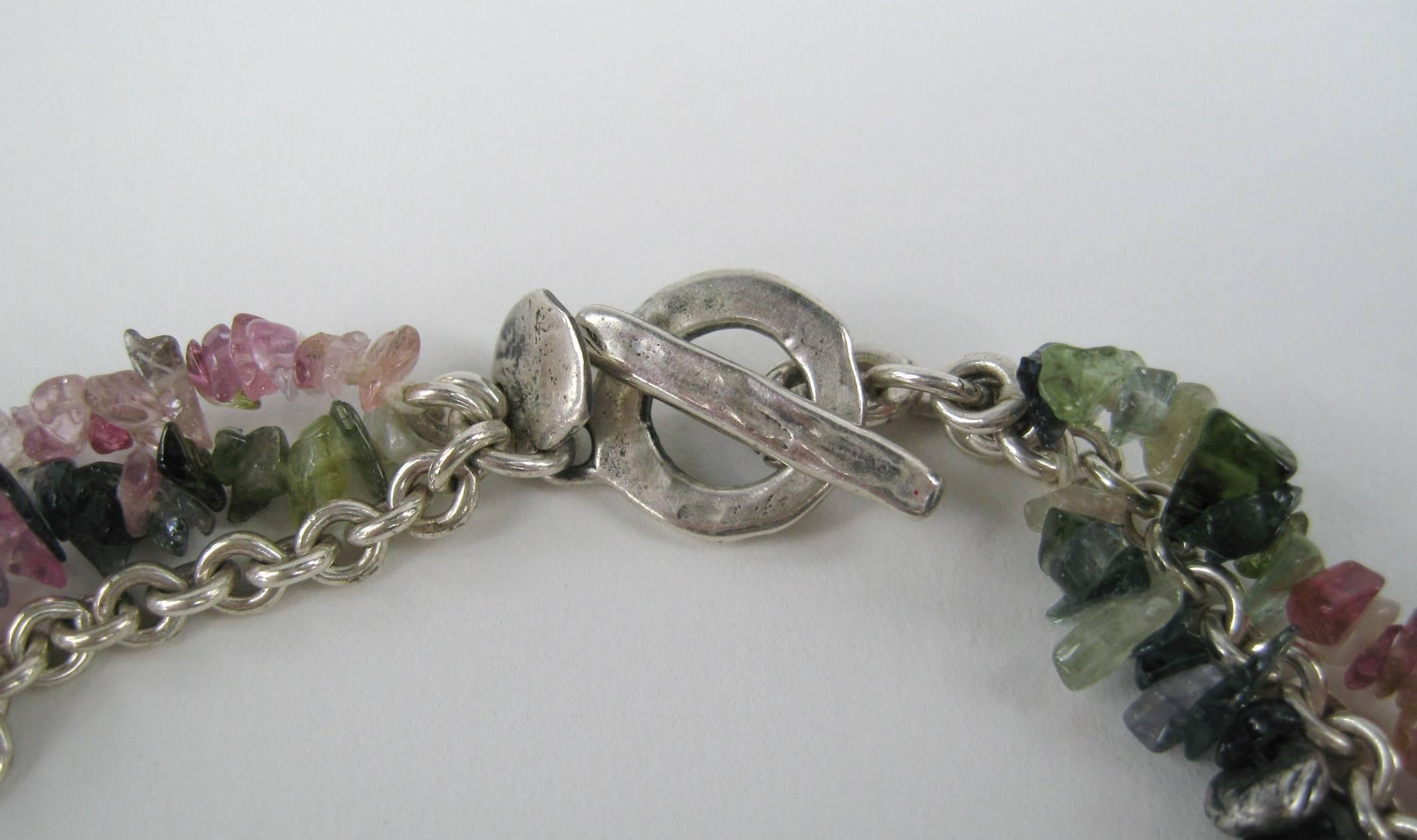 Collana con perline in argento Susan Cummings Parrot Charm Gem Stone - Anni '80 in vendita 1