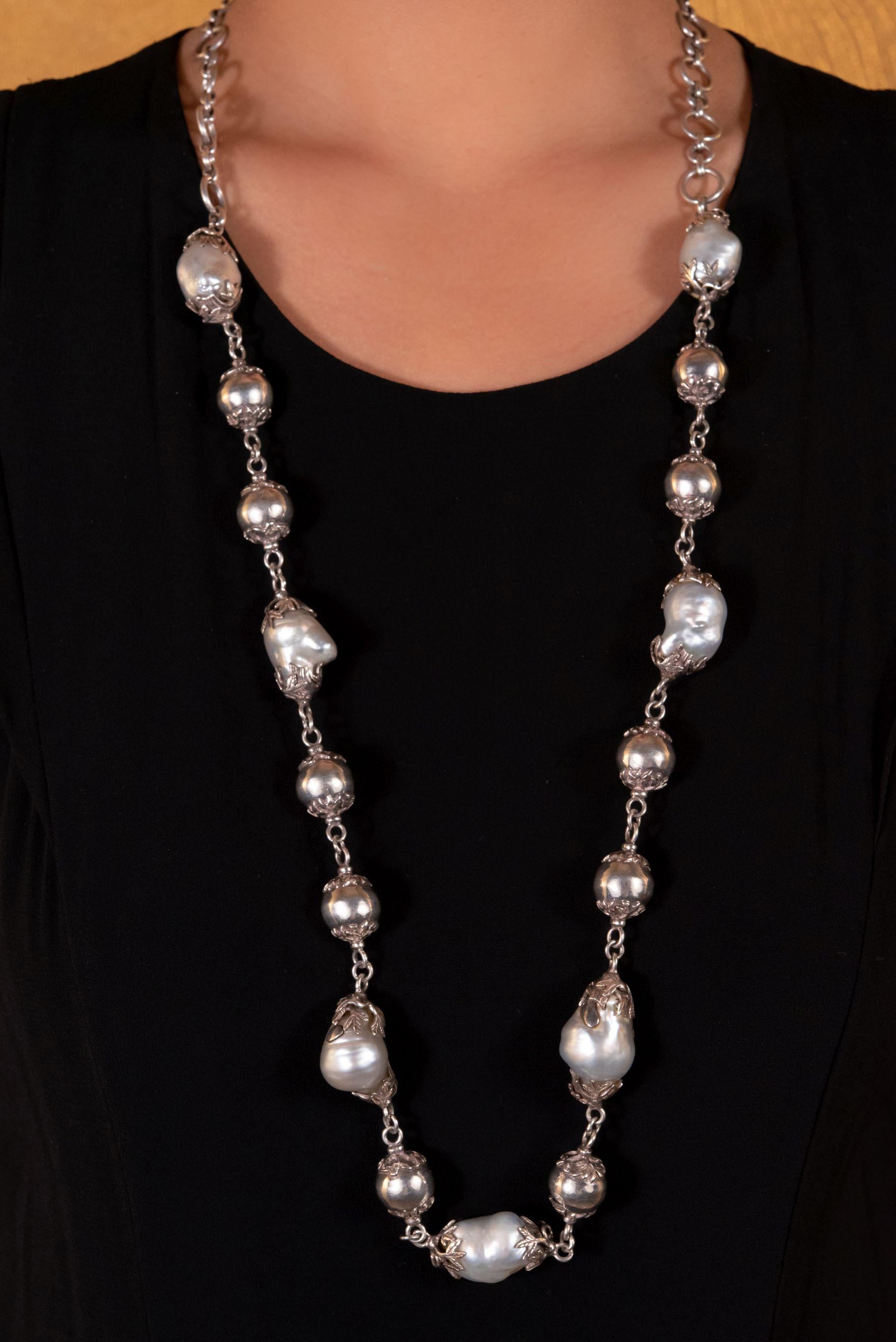 long baroque pearl necklace
