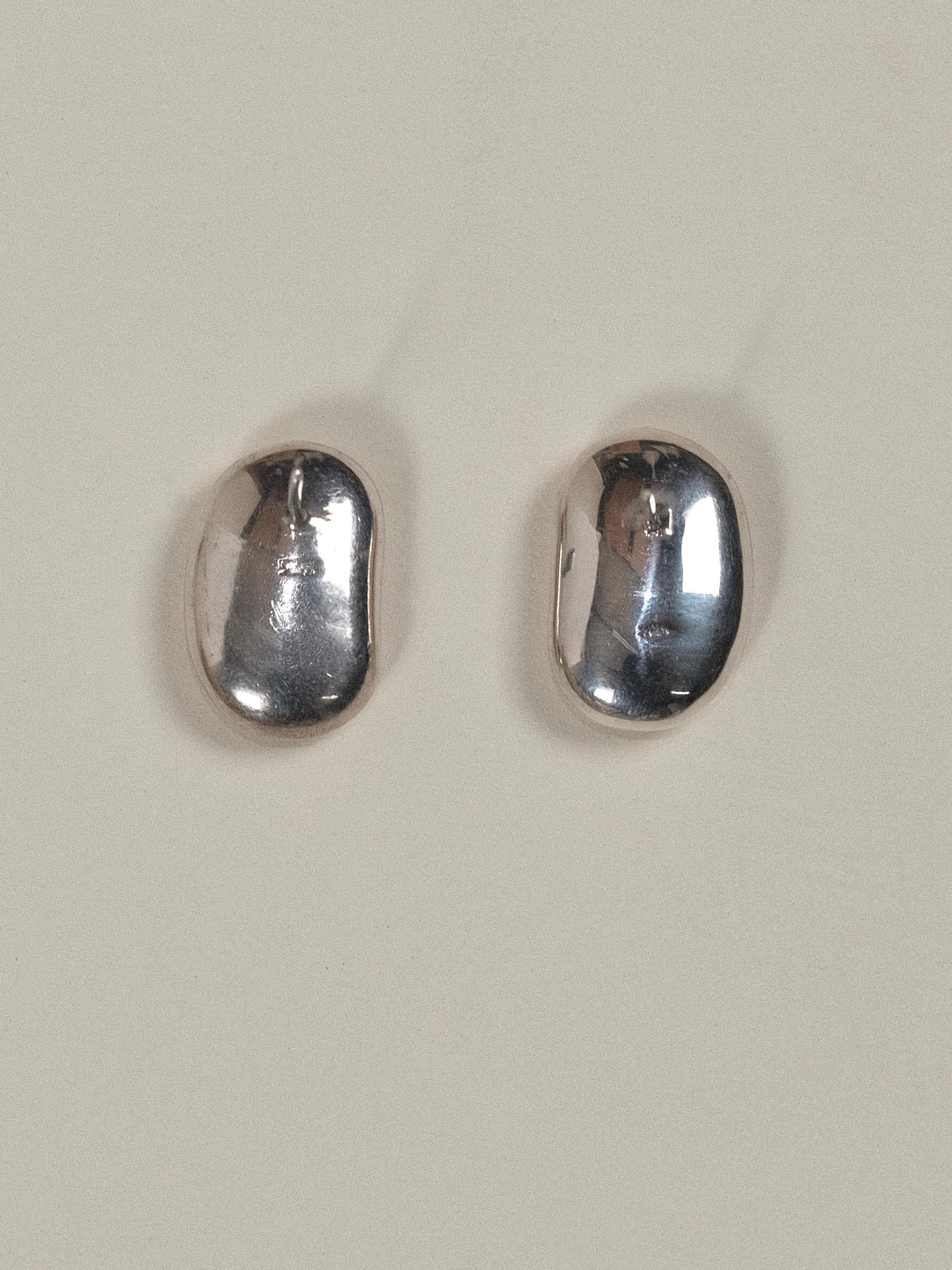 Sterling Silver Bean Earring Classic Modernist  4