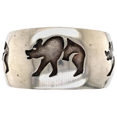 Sterling Silver Bear Cuff Bracelet