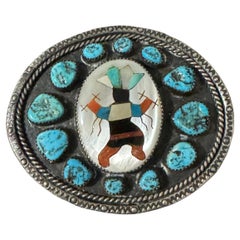 happy birthday in navajo Sterling Silver Belt Buckle Pawn Zuni LBJ Navajo Spiderweb Turquoise