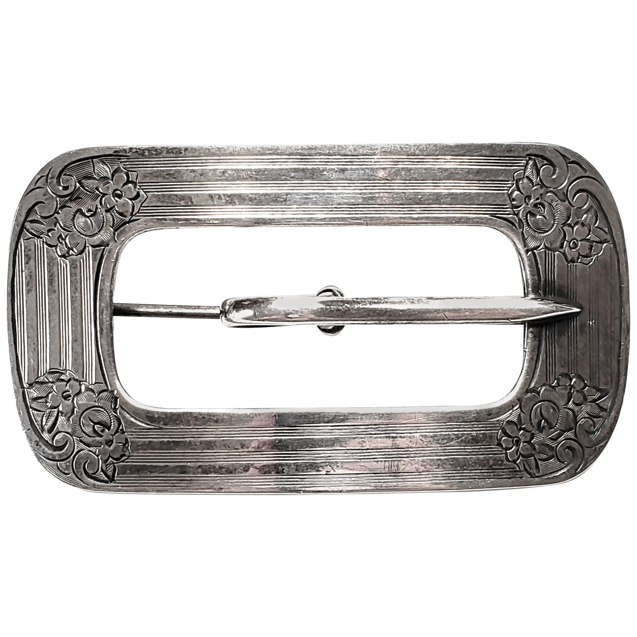 Accessoires Riemen & bretels Riemgespen 925 Sterling Silver Vintage Solid Woven Wicker Design Belt Buckle 