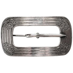 Vintage Sterling Silver Belt Buckle Pin / Brooch