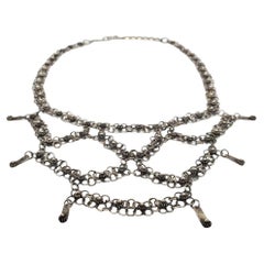 Sterling Silver Bib Festoon Necklace #17645