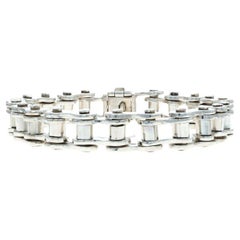 Sterling Silver Bike Chain Men
s Bracelet 8 1/4" - 925
