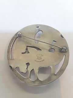 Sterling Silver Bird and Berries Midcentury Brooch, Norsland by Coro