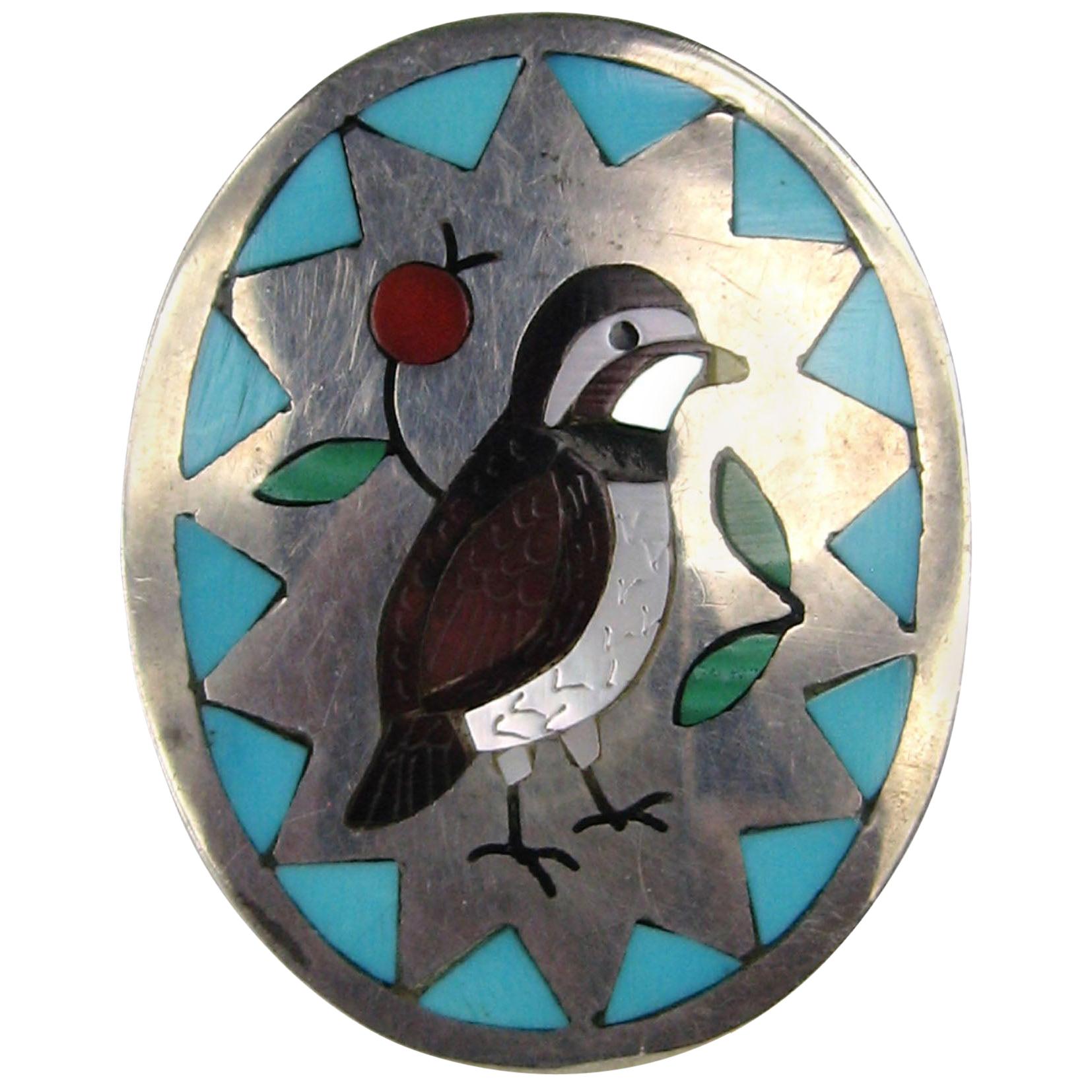 Sterling Silver Bird Ring Zuni Sammy & Esther Guardian Native American  For Sale