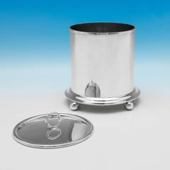 Edwardian Antique Sterling Silver Biscuit Box by Roberts & Belk, 1904