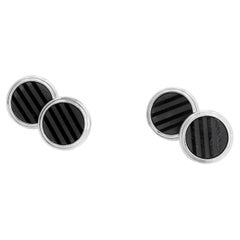 Boutons de manchette argent sterling noir