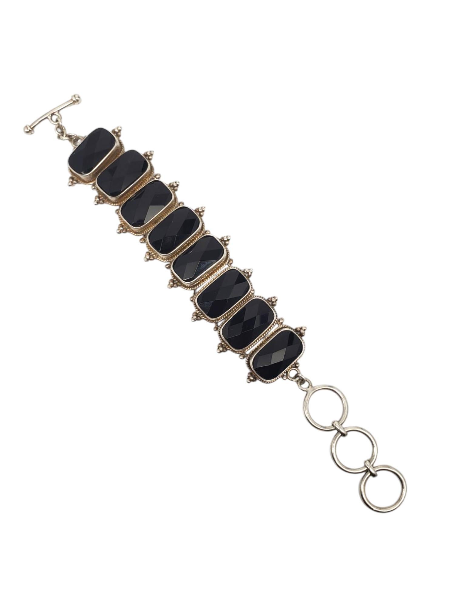 Donna Bracciale A Link in Argento Nero #21176 in vendita