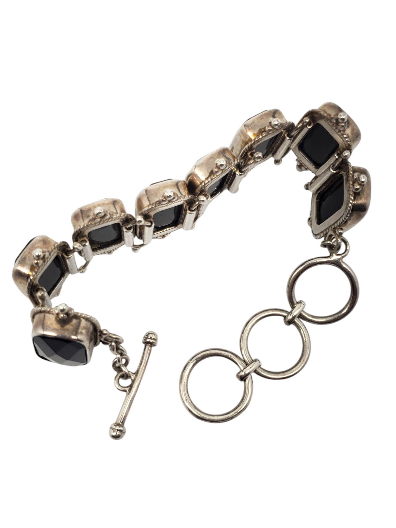 Bracciale A Link in Argento Nero #21176 in vendita 2