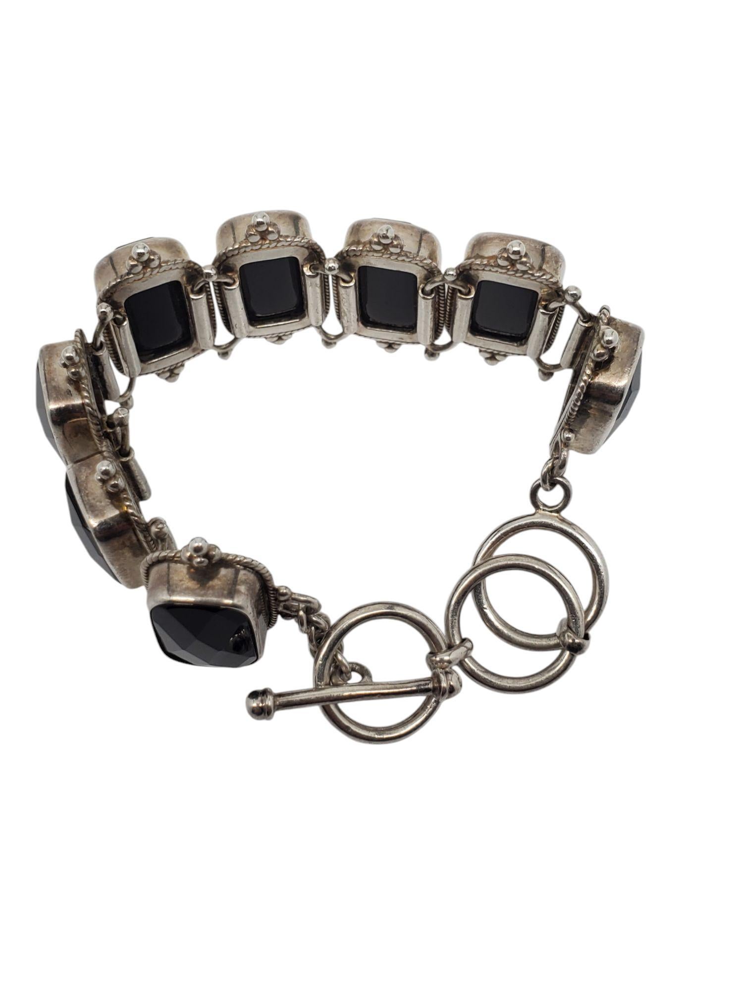 Bracciale A Link in Argento Nero #21176 in vendita 3