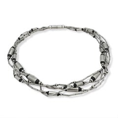 Sterling Silver Black Onyx Multi-Strand Necklace