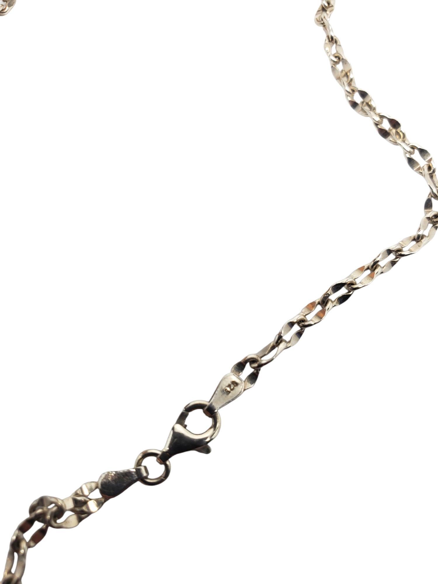 Donna Collana con ciondolo trapezoidale in argento nero e onice #21280 in vendita