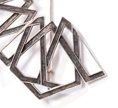 Sterling Silver, Black Rhodium Plated, Geometric, Star Brooch