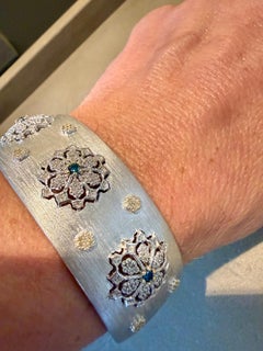 Sterling Silver blue Diamond cuff bracelet