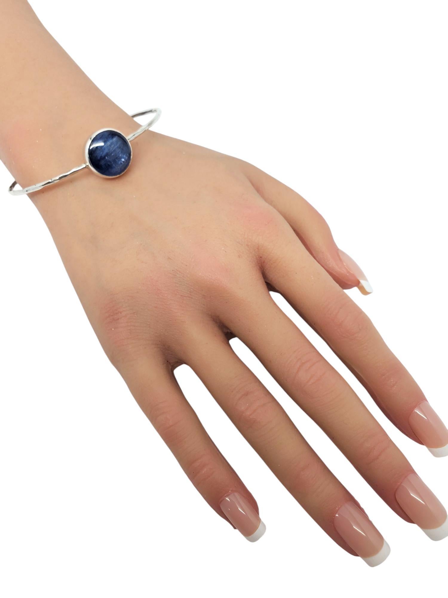 Pulsera brazalete de plata de ley con cianita azul nº 20945 en venta 4