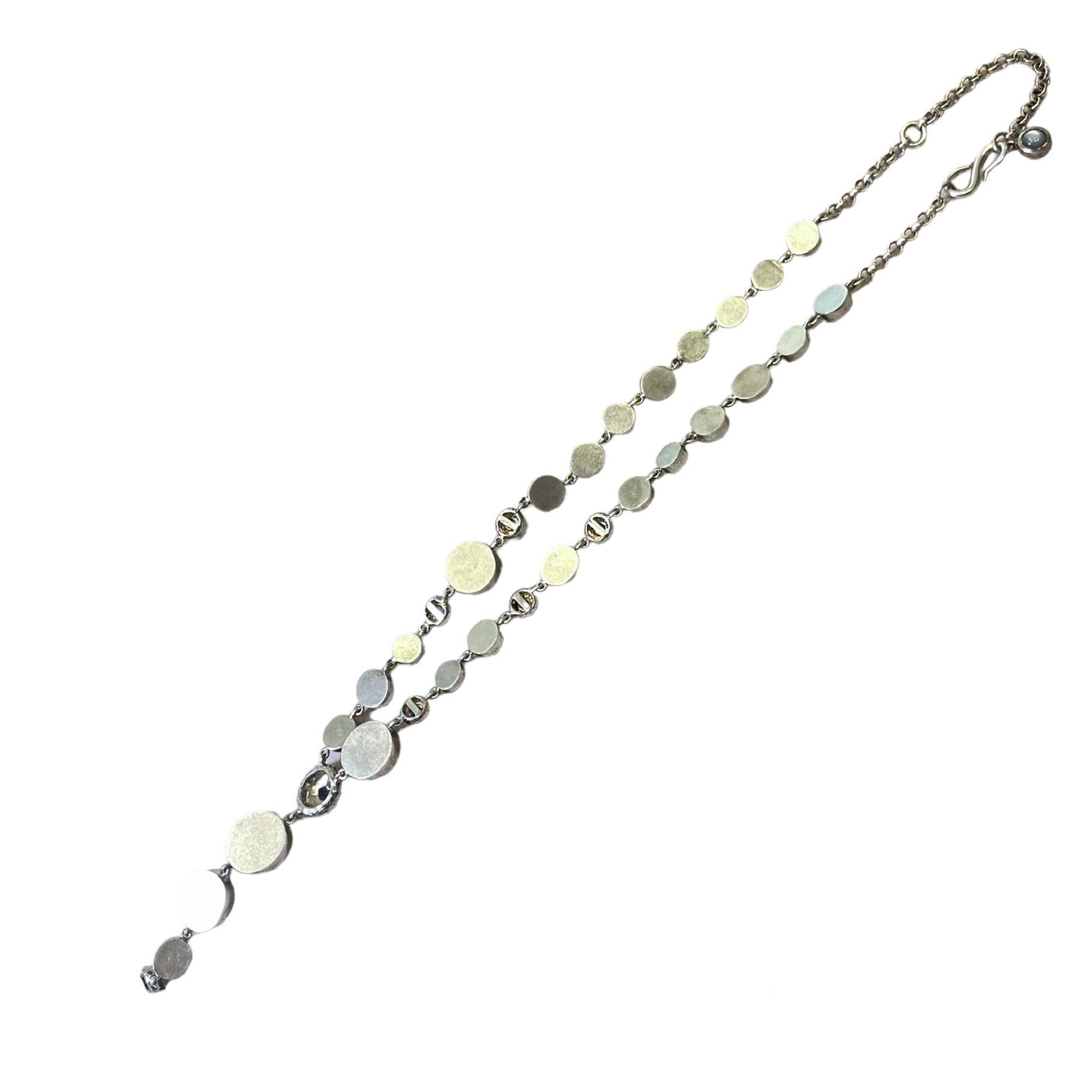 Women's or Men's Sterling Silver Blue Sapphire Ceylon Sapphire Urchin Necklace For Sale
