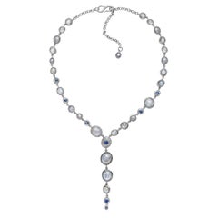 Sterling Silver Blue Sapphire Ceylon Sapphire Urchin Necklace