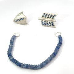 Sterling Silver Blue Sapphires Arrow Pin Sapphire Beads