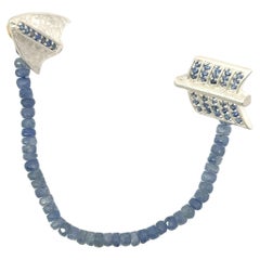 Sterling Silber Blaue Saphire Arrow Pin Sapphire Perlen