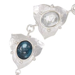 Bracciale in argento massiccio con topazio blu
