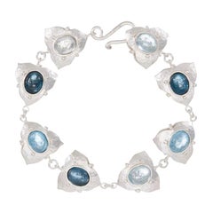 Bracelet de topaze bleue en argent sterling