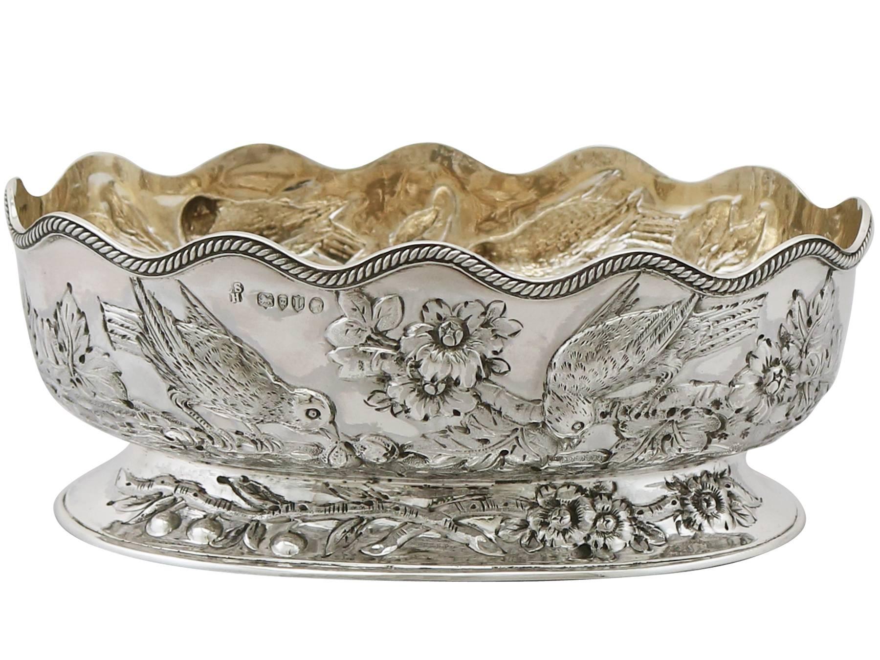 English Sterling Silver Bon Bon Dishes, Antique Victorian, '1886'