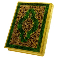 Sterling Silver Book-Shaped Quran Box Enameled and Plated Salimbeni