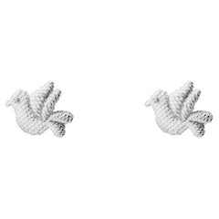 Sterling Silver Bordados Bird Earrings