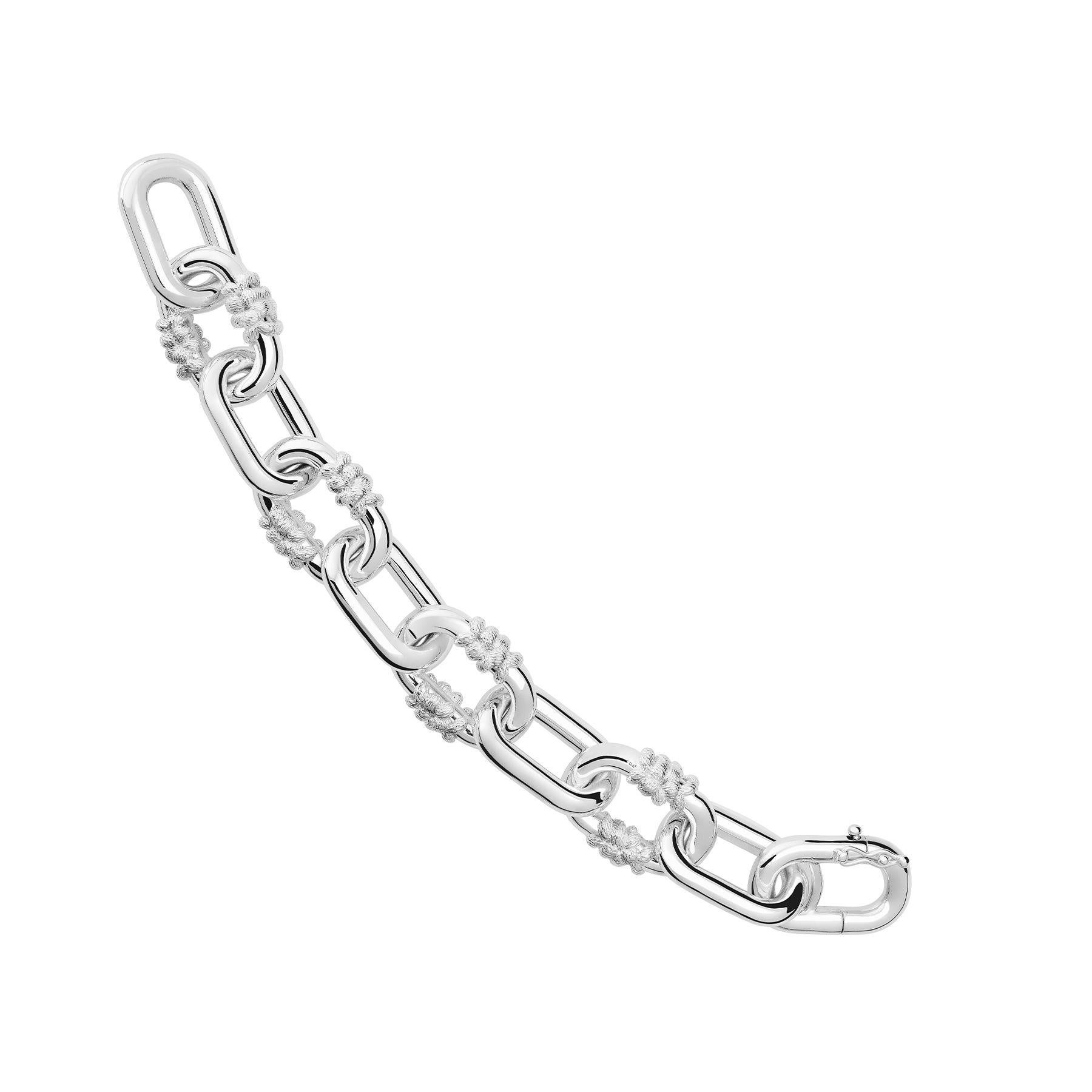 Women's Sterling Silver Bordados Chain Bracelet For Sale