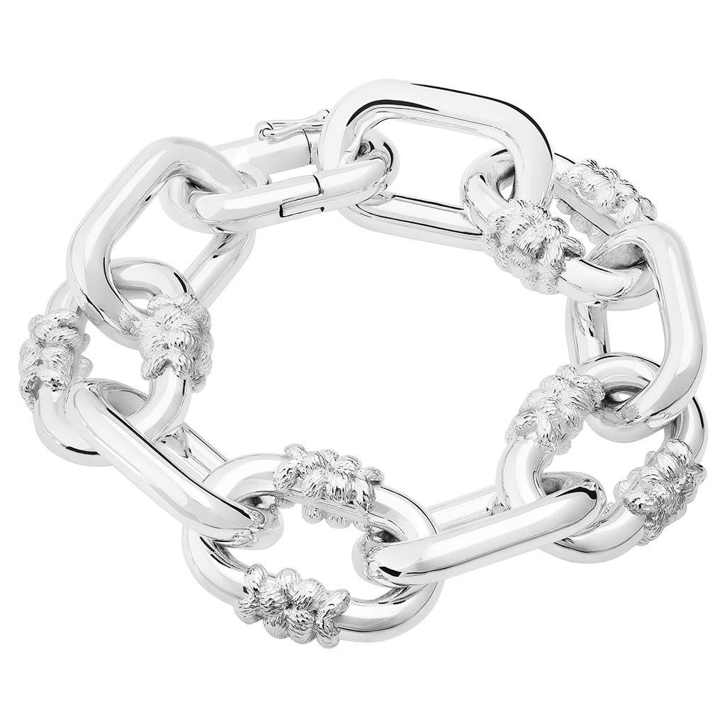 Sterling Silver Bordados Chain Bracelet For Sale
