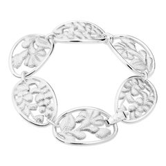 Sterling Silver Bordados Fan Bracelet