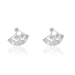 Sterling Silver Bordados Fan Earrings