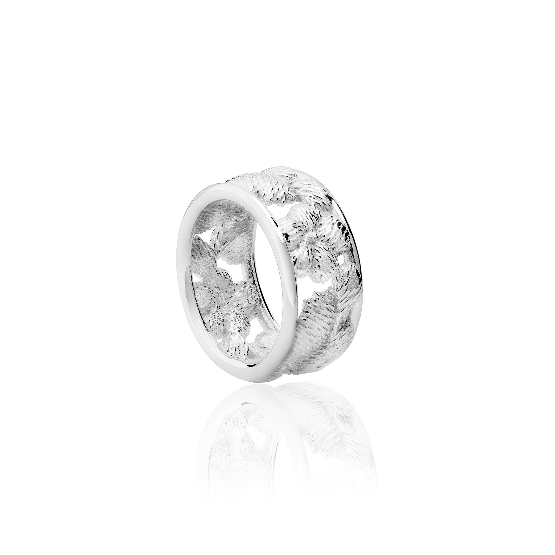 Sterling Silver Bordados Flower Ring - Size 7.0 In New Condition For Sale In Mexico City, MX