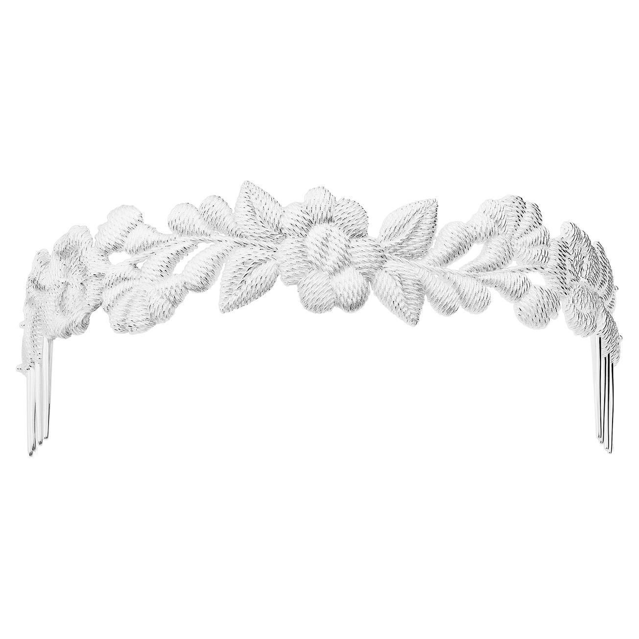 Sterling Silver Bordados Hair Comb For Sale